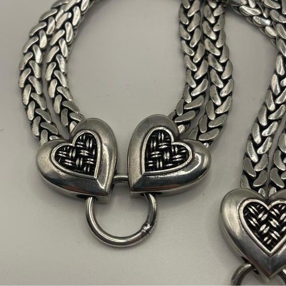 Brighton Heart Weave Two Strand Silver Tone Metal Belt Size Large 42” - Picture 5 of 9